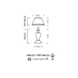 Настольная лампа Sylcom Scrigno 1462/22 K CR + TOP 1462/22 ARG