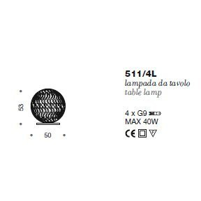 Настольная лампа IDL Weave 511/4L dark bronze