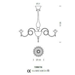 Потолочная люстра Sylcom Dolfin 1380/16 K FU