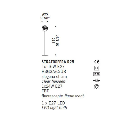 Торшер De Majo STRATOSFERA R25 0STRA0R25