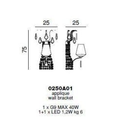 Бра Beby Group Charming beauty 0250A01 Gold White White gold leaf