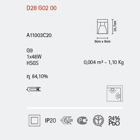 Настенный светильник Fabbian Cubetto Crystal Glass D28 G02 00