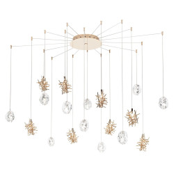 Потолочный светильник IDL Stardust 608SR/10+8 light gold + transparent and light gold