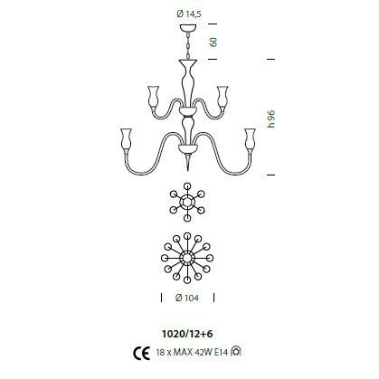 Люстра Sylcom Teodato 1020/12+6 K BL
