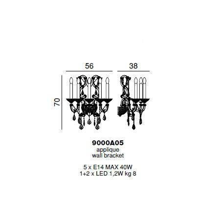 Бра Beby Group Queen of Roses 9000A05 Chrome SW Bluino