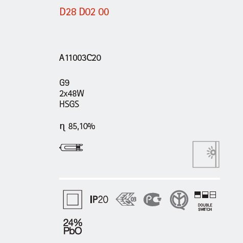 Бра Fabbian Cubetto Crystal Glass D28 D01 00
