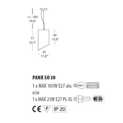 Подвесной светильник Morosini Pank SO30 0522SO06REFL