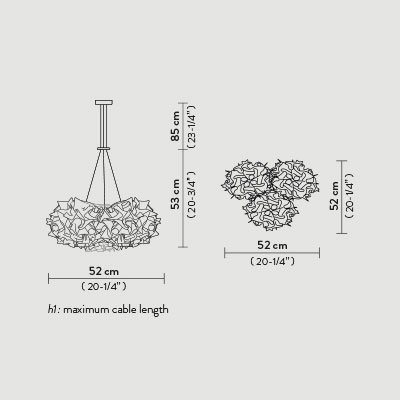 Подвесной светильник Slamp Veli SUSPENSION MINI TRIO COUTURE VEL78SOS1300BW000