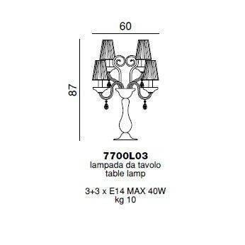 Настольная лампа Beby La Femme 7700L03 Chrome Silver Cortina 595 Swarovski Almond