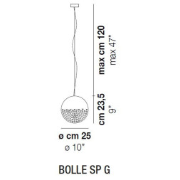 Подвесной светильник Vistosi Bolle SP G E27 BC NI