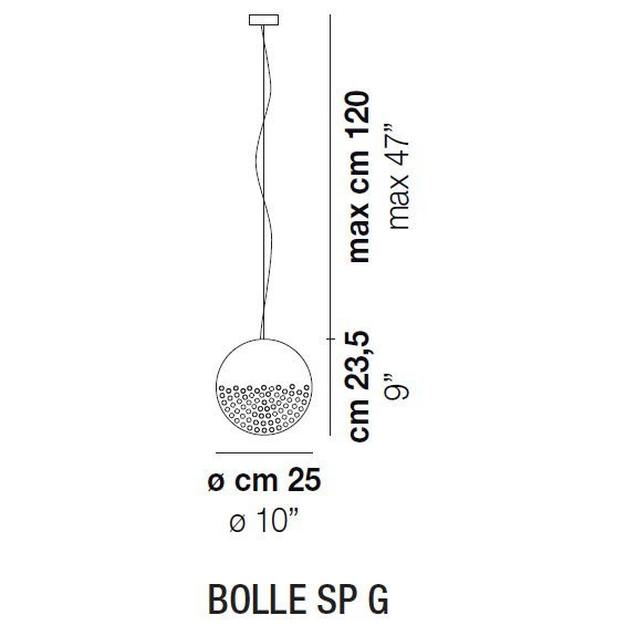 Подвесной светильник Vistosi Bolle SP G E27 BC NI