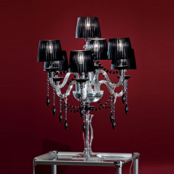 Настольная лампа Euroluce Arcobaleno F6+1L Silver Clear Black