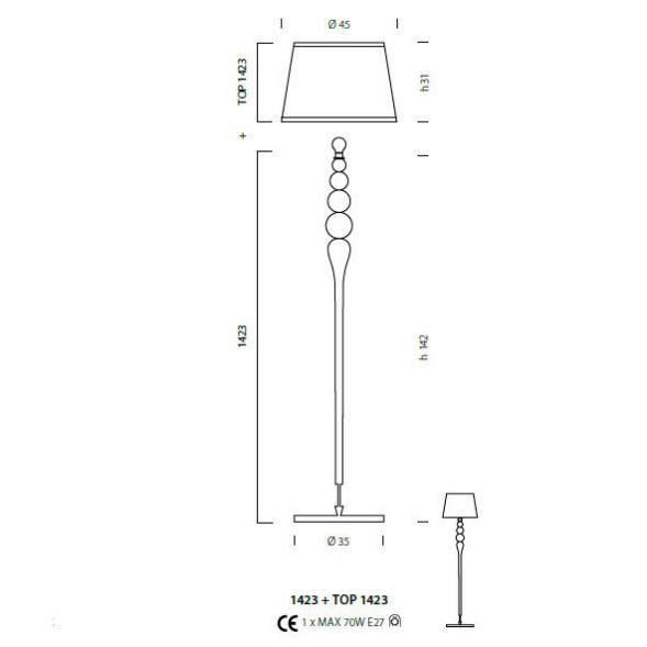 Торшер Sylcom Scrigno 1423 K DEN + TOP 1423 ARG