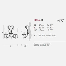 Бра Masiero Gala A2 /V97/ PIZ/12/IV