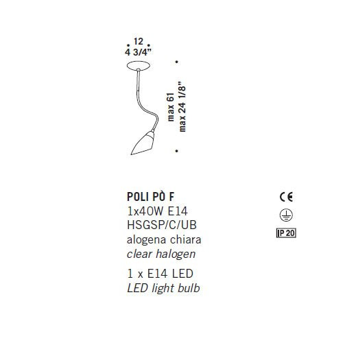 Потолочный светильник De Majo POLI PO F 0POLI0F-1 aquamarine