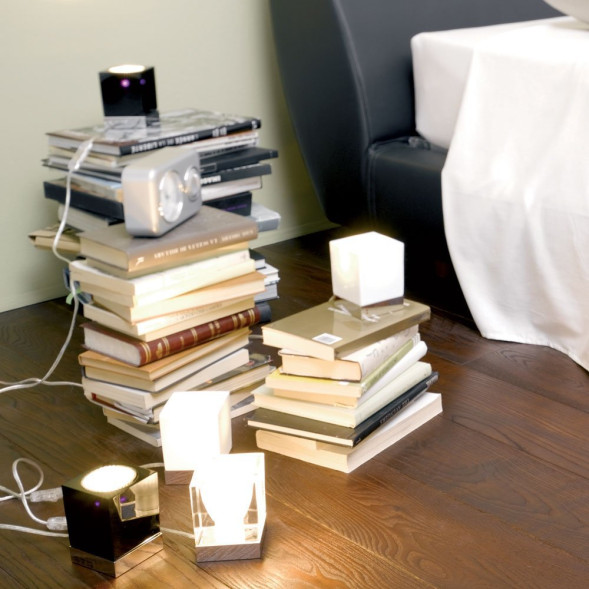 Настольная лампа Fabbian Cubetto Black Glass D28 B03 02