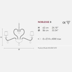 Люстра Masiero Noblesse 8 V97 / SHA-BD/14/WH