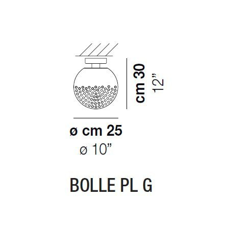 Потолочный светильник Vistosi Bolle PL G E27 CR/TR NI