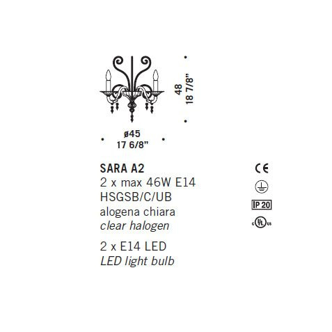 Бра De Majo SARA A2 0SARA0A22