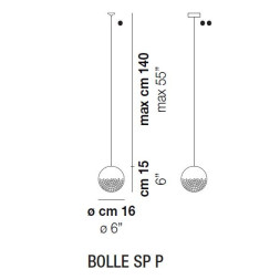 Подвесной светильник Vistosi Bolle SP P ALO CR/BO NI
