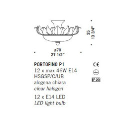 Потолочный светильник De Majo PORTOFINO P1 0PORT0PC1