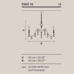 Люстра Masiero Chic 12 F01
