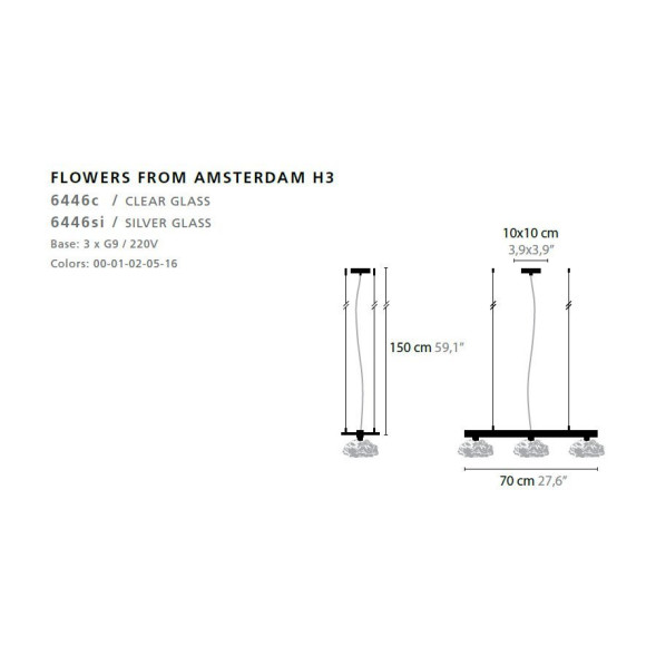 Подвесной светильник Ilfari Flowers from Amsterdam H3 10721 02