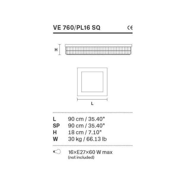Потолочный светильник Masiero Impero &amp; Deco VE 760/PL 16 SQ Cut