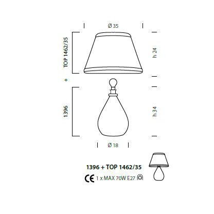 Настольная лампа Sylcom Scrigno 1396 K CR + TOP 1462/35 ORO