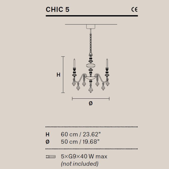 Люстра Masiero Chic 5 F01