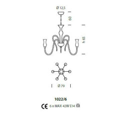 Люстра Sylcom Teodato 1020/6 K CR