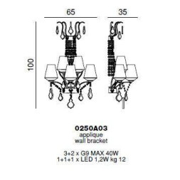 Бра Beby Group Charming beauty 0250A03 Light gold White White gold leaf