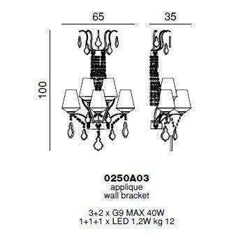 Бра Beby Group Charming beauty 0250A03 Light gold White White gold leaf