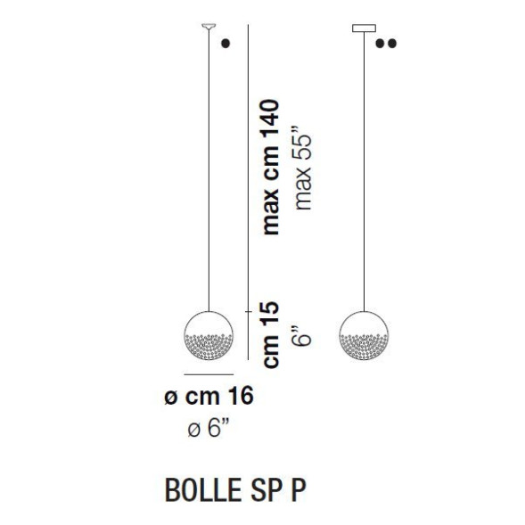 Подвесной светильник Vistosi Bolle SP P ALO BC NI