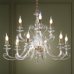 Люстра Euroluce Alicante L6+3 gold Clear
