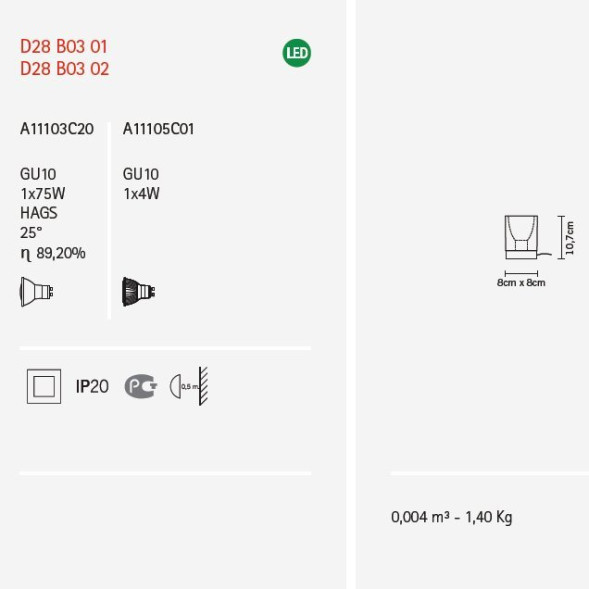 Настольная лампа Fabbian Cubetto White Glass D28 B03 01