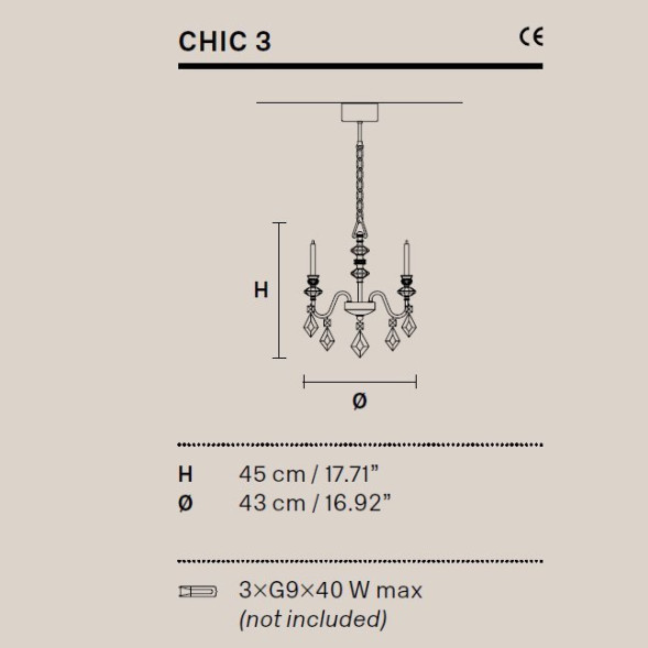 Люстра Masiero Chic 3 F01
