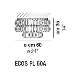Потолочный светильник Vistosi Ecos PL 60A E27 BC CR