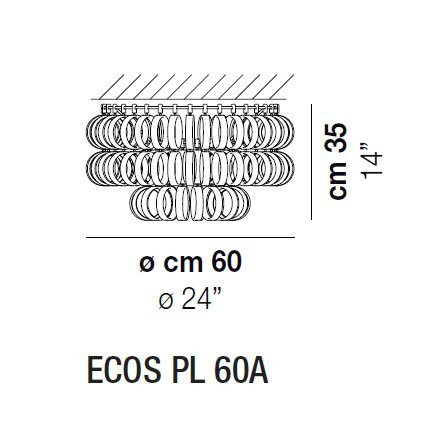 Потолочный светильник Vistosi Ecos PL 60A E27 BC CR