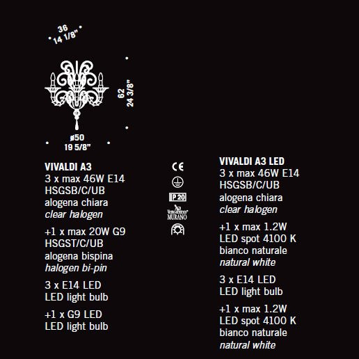 Бра De Majo VIVALDI A3 LED 0VIVA0A31 white