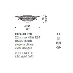 Потолочный светильник De Majo RAPALLO P20 0RAPA0P20