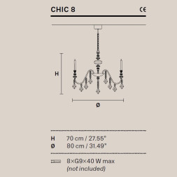 Люстра Masiero Chic 8 F02