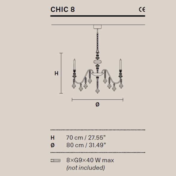 Люстра Masiero Chic 8 F02