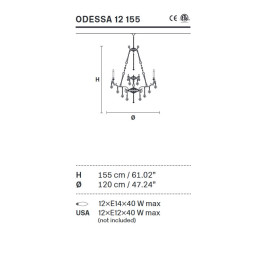Люстра Masiero Odessa 12 155 G03 Cut