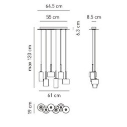 Подвесной светильник Axo Light Spillray SP SPILL 6 Cristallo SPSPILL6CSCR12V
