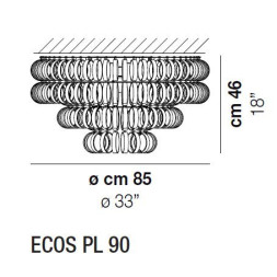 Потолочый светильник Vistosi Ecos PL 90 E27 BC CR