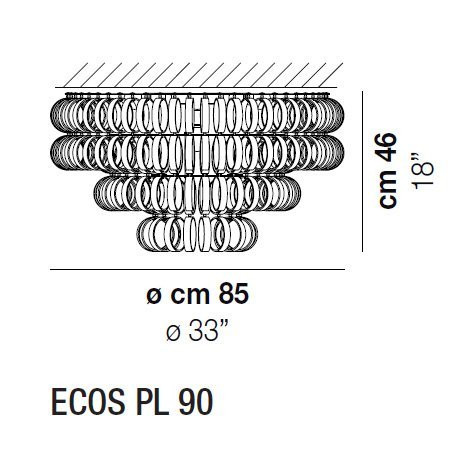 Потолочый светильник Vistosi Ecos PL 90 E27 BC CR
